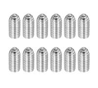 sourcing map Silver Ball Point Set Screws, M5x10mm 304 Stainless Steel Hex Socket Spring Plungers Grub Screw for Industrial Electronic Machine Home Furniture Repair Workplaces, Pack of 12