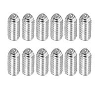 sourcing map Silver Ball Point Set Screws, M6x12mm 304 Stainless Steel Hex Socket Spring Plungers Grub Screw for Industrial Electronic Machine Home Furniture Repair Workplaces, Pack of 12