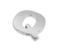 sourcing map Silver Tone Metal Q Letter Shaped Car Auto Exterior Emblem 3D Sticker Decor