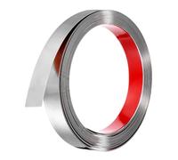 sourcing map Silver Trim Peel and Stick, Self Adhesive Mirror Trim Border 32.8ft x 1" Stainless Steel Mirror Finish Molding Tape Strips for Wall Cabinet Tile Edge Molding