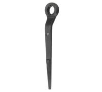 sourcing map Single Head Box Wrench 27mm 45# Steel Blackening Metric Striking Wrench Offset Single Head Box End Ring Type Impact Hand Spanner with Pointed Tail for Repair Maintenance, Black