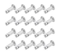 sourcing map Single Hole Clevis Pins - 3mm X 8mm Flat Head 304 Stainless Steel Link Hinge Pin 20Pcs