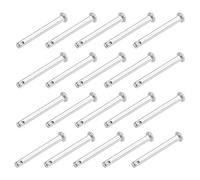 sourcing map Single Hole Clevis Pins - 4mm X 35mm Flat Head 304 Stainless Steel Link Hinge Pin 20Pcs