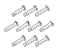 sourcing map Single Hole Clevis Pins - 6mm X 20mm Flat Head 304 Stainless Steel Link Hinge Pin 10Pcs