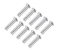 sourcing map Single Hole Clevis Pins,6mm x 25mm Flat Head Zinc-Plating Steel 10 Pcs