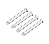 sourcing map Single Hole Clevis Pins - 8mm X 80mm Flat Head Zinc-Plating Solid Steel Link Hinge Pin 4Pcs