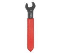 sourcing map Single Open End Wrench 10mm Metric 15 Degree Offset Angle U-Shaped Open Ended Spanner Small Flat Head Blackening Wrench with Red Shank for Automotive Repair Furniture Assembly