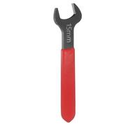 sourcing map Single Open End Wrench 15mm Metric 15 Degree Offset Angle U-Shaped Open Ended Spanner Small Flat Head Blackening Wrench with Red Shank for Automotive Repair Furniture Assembly
