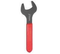 sourcing map Single Open End Wrench 27mm Metric 15 Degree Offset Angle U-Shaped Open Ended Spanner Small Flat Head Blackening Wrench with Red Shank for Automotive Repair Furniture Assembly