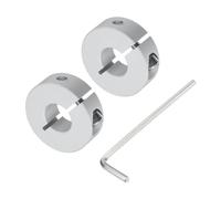 sourcing map Single Split Shaft Collar Set for 12mm Shaft, One-Piece 2pcs Clamping Collars 30mm OD, 10mm Thickness, Aluminum Alloy Clamp-On Collar with M4 Set Screws and a Wrench