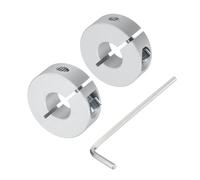 sourcing map Single Split Shaft Collar Set for 14mm Shaft, One-Piece 2pcs Clamping Collars 35mm OD, 12mm Thickness, Aluminum Alloy Clamp-On Collar with M5 Set Screws and a Wrench