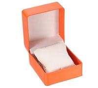 sourcing map Single Watch Case, PU Leather Watch Travel Storage Display Box for Men Women with Removable Cushion, Portable Watch Holder Organizer for Most Watches, Orange,