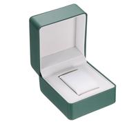 sourcing map Single Watch Case, PU Leather Watch Travel Storage Display Box for Men Women with Removable Cushion, Portable Watch Holder Organizer for Most Watches, Green,
