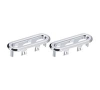 sourcing map Sink Trim Overflow Cover, 2Pcs Sink Overflow Rings 47.6x13.5mm Oval Bathroom Kitchen Basin Drain Cover Hole Insert in Caps, Silver