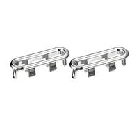 sourcing map Sink Trim Overflow Cover, 2Pcs Sink Overflow Rings 48.4x12.6mm Oval Bathroom Kitchen Basin Drain Cover Hole Insert in Caps, Silver