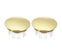 sourcing map Sink Trim Overflow Cover, 2Pcs Sink Overflow Rings Bathroom Kitchen Basin Drain Cover Hole Insert in Round Caps, Gold Tone