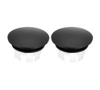 sourcing map Sink Trim Overflow Cover, 2Pcs Sink Overflow Rings Bathroom Kitchen Basin Drain Cover Hole Insert in Round Cap, Black
