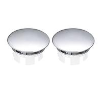 sourcing map Sink Trim Overflow Cover, 2Pcs Sink Overflow Rings Bathroom Kitchen Basin Drain Cover Hole Insert in Round Caps, Silver Tone