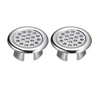 sourcing map Sink Trim Overflow Cover, 2Pcs Sink Overflow Rings Bathroom Kitchen Basin Drain Cover Mesh Hole Insert in Round Caps, Silver
