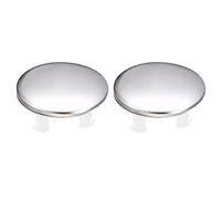 sourcing map Sink Trim Overflow Cover, 2Pcs Sink Overflow Rings Metal Bathroom Kitchen Basin Single Layer Hole Insert in Round Caps, Silver