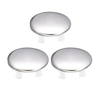 sourcing map Sink Trim Overflow Cover, 3Pcs Sink Overflow Rings Metal Bathroom Kitchen Basin Single Layer Hole Insert in Round Caps, Silver