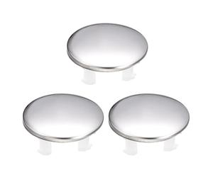 sourcing map Sink Trim Overflow Cover, 3Pcs Sink Overflow Rings Metal Bathroom Kitchen Basin Single Layer Hole Insert in Round Caps, Silver