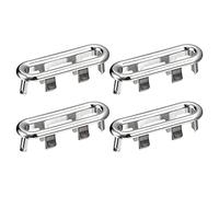 sourcing map Sink Trim Overflow Cover, 4Pcs Sink Overflow Rings 48.4x12.6mm Oval Bathroom Kitchen Basin Drain Cover Hole Insert in Caps, Silver
