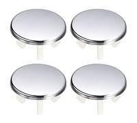 sourcing map Sink Trim Overflow Cover, 4Pcs Sink Overflow Rings Bathroom Kitchen Basin Single Layer Hole Insert in Round Caps, Silver