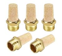 sourcing map Sintered Bronze Exhaust Muffler G3/8 - Brass Body Pneumatic Air Muffler Air Flow Speed Controller Brass Flow Control Muffler 5pcs