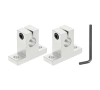 sourcing map SK10 Aluminum Linear Rod Rail Shaft Support, 10 mm ID Linear Rail Mounting Bracket Motion Rod Clamping Guide Support for 3D Printer, Pack of 2