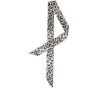 sourcing map Skinny Scarf Womens Thin Long Neckscarf Fashion Leopard Print Hairband Waistband Bag Handle Accessory Brown Gray 1 Pcs