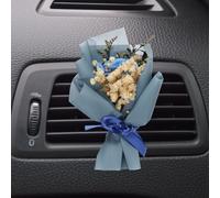 sourcing map Sky Blue Small Bouquet Car Air Freshener Vent Clips, Mini Decorative Rose Bouquet with Fragrance Diffuser for Women, Automotive Air Freshener Decoration, Style 4
