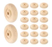 sourcing map Slab Wooden Wheels 1-1/2" Dia. 1/2" Thick 1/4" Hole, Flat Unfinished Wood Hobby Wheel for Mini Christmas Tree Base DIY Model Cars Trucks, 24pcs