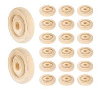 sourcing map Slab Wooden Wheels 1" Dia. 1/4" Thick 1/4" Hole, Flat Unfinished Wood Hobby Wheel for Mini Christmas Tree Base DIY Model Cars Trucks, 24pcs