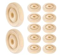 sourcing map Slab Wooden Wheels 1" Dia. 1/4" Thick 1/4" Hole, Flat Unfinished Wood Hobby Wheel for Mini Christmas Tree Base DIY Model Cars Trucks, 12pcs