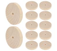 sourcing map Slab Wooden Wheels 2-1/2" Dia. 3/8" Thick 1/4" Hole, Flat Unfinished Wood Hobby Wheel for Mini Christmas Tree Base DIY Model Cars Trucks, Pack of 12