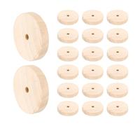 sourcing map Slab Wooden Wheels 2" Dia. 3/8" Thick 1/4" Hole, Flat Unfinished Wood Hobby Wheel for Mini Christmas Tree Base DIY Model Cars Trucks, Pack of 24