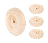sourcing map Slab Wooden Wheels 2" Dia. 5/8" Thick 1/4" Hole, Flat Unfinished Wood Hobby Wheel for Mini Christmas Tree Base DIY Model Cars Trucks, 4pcs