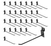 Sourcing Map Slat Wall Hooks - 100pcs, 6 Inch/150mm Metal Wall Hooks for Commercial, Retail, Exhibition, Garage, Shop, Supermarket (Black)