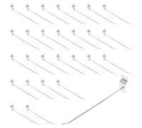 Sourcing Map Slat Wall Hooks - 100pcs, 8 Inch/200mm Metal Slat Wall Accessories for Commercial Retail Exhibition, Garage Shop Supermarket (Silver)