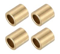 sourcing map Sleeve Bearings,10mm Bore x 14mm OD x 15mm Length Self-Lubricating Cast Brass Bushing Plain Shaft Bearings for Sliding Movements Parts of Machinery(Gold Tone, Pack of 4)