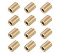 sourcing map Sleeve Bearings,3mm Bore x 6mm OD x 8mm Length Self-Lubricating Cast Brass Bushing Plain Shaft Bearings for Sliding Movements Parts of Machinery(Gold Tone, Pack of 12)