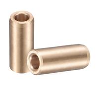 sourcing map Sleeve Bearings 6mm Bore 10mm OD 25mm Length Cast Brass Self-Lubricating Bushing 2pcs