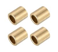 sourcing map Sleeve Bearings,6mm Bore x 10mm OD x 15mm Length Self-Lubricating Cast Brass Bushing Plain Shaft Bearings for Sliding Movements Parts of Machinery(Gold Tone, Pack of 4)