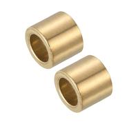 sourcing map Sleeve Bearings,6mm Bore x 12mm OD x 15mm Length Self-Lubricating Cast Brass Bushing Plain Shaft Bearings for Sliding Movements Parts of Machinery(Gold Tone, Pack of 2)