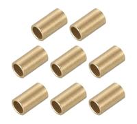 sourcing map Sleeve Bearings,6mm Bore x 8mm OD x 15mm Length Self-Lubricating Cast Brass Bushing Plain Shaft Bearings for Sliding Movements Parts of Machinery(Gold Tone, Pack of 8)