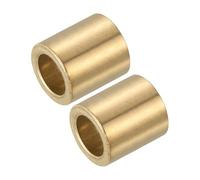 sourcing map Sleeve Bearings,8mm Bore x 14mm OD x 20mm Length Self-Lubricating Cast Brass Bushing Plain Shaft Bearings for Sliding Movements Parts of Machinery(Gold Tone, Pack of 2)