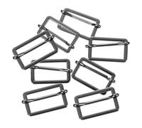 sourcing map Slide Buckle, 8Pcs 1 4/7" - Zinc Alloy Triglides Slider, Movable Rectangle Belt Keeper, for Bag Purse Making Replacement Strap Adjuster (Black)
