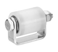 sourcing map Slide Gate Guide Roller, 25mm Nylon Sliding Gate Guider with C Post Welded Bracket, Ball Bearing Side Roller Assembly Screw Tightening for Sliding Door 20mm Dia, White