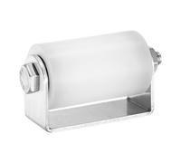 sourcing map Slide Gate Guide Roller, 65mm Nylon Sliding Gate Guider with C Post Welded Bracket, Ball Bearing Side Roller Assembly Screw Tightening for Sliding Door 40mm Dia, White